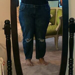 Ripped Dark Blue Jeans